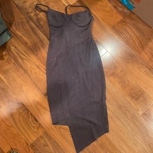 Vegan suede sexy tight dress